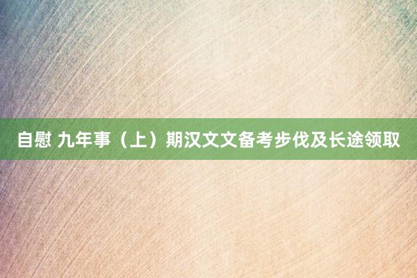 自慰 九年事（上）期汉文文备考步伐及长途领取