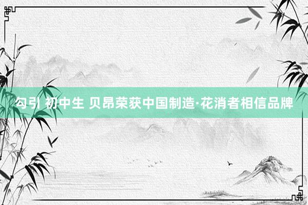 勾引 初中生 贝昂荣获中国制造·花消者相信品牌