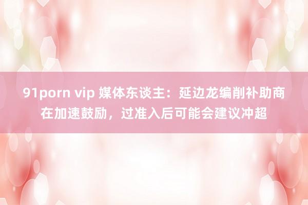 91porn vip 媒体东谈主：延边龙编削补助商在加速鼓励，过准入后可能会建议冲超