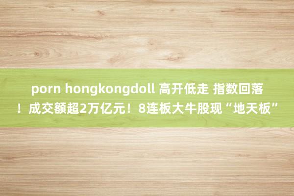 porn hongkongdoll 高开低走 指数回落！成交额超2万亿元！8连板大牛股现“地天板”