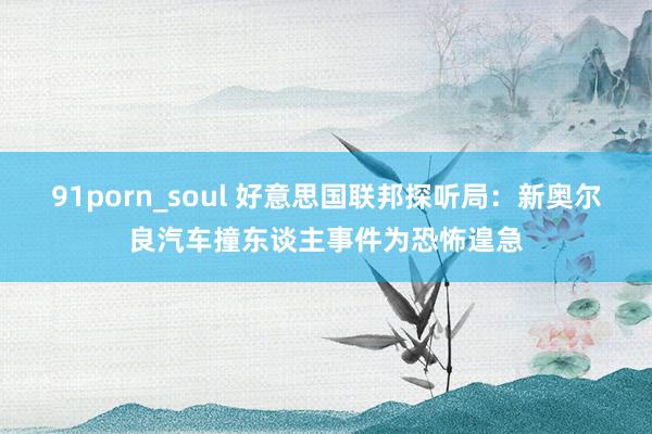91porn_soul 好意思国联邦探听局：新奥尔良汽车撞东谈主事件为恐怖遑急