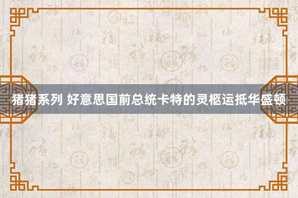 猪猪系列 好意思国前总统卡特的灵柩运抵华盛顿