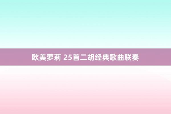 欧美萝莉 25首二胡经典歌曲联奏