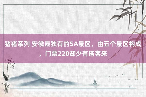 猪猪系列 安徽最独有的5A景区，由五个景区构成，门票220却少有搭客来