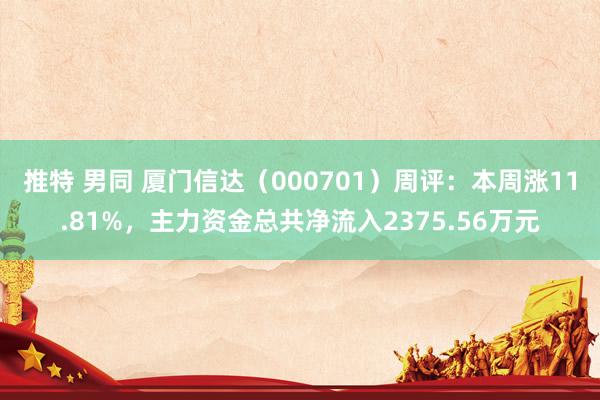 推特 男同 厦门信达（000701）周评：本周涨11.81%，主力资金总共净流入2375.56万元