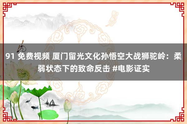 91 免费视频 厦门留光文化孙悟空大战狮驼岭：柔弱状态下的致命反击 #电影证实