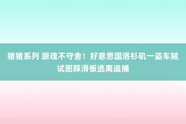 猪猪系列 跟魂不守舍！好意思国洛杉矶一盗车贼试图踩滑板逃离追捕