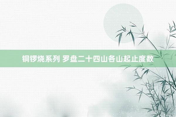 铜锣烧系列 罗盘二十四山各山起止度数