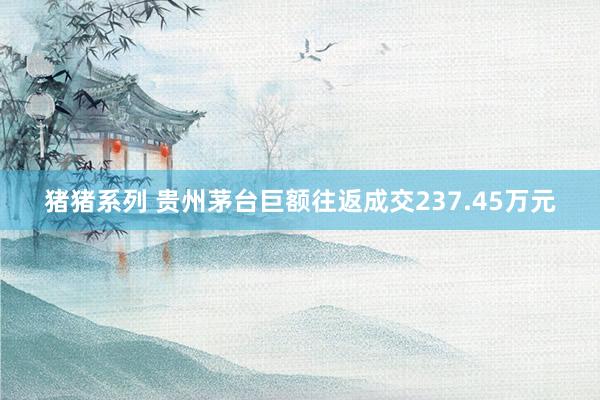猪猪系列 贵州茅台巨额往返成交237.45万元