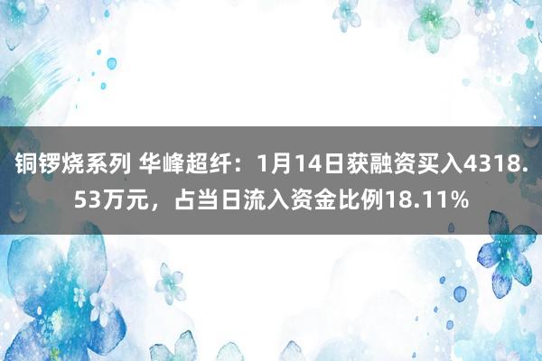 铜锣烧系列 华峰超纤：1月14日获融资买入4318.53万元，占当日流入资金比例18.11%