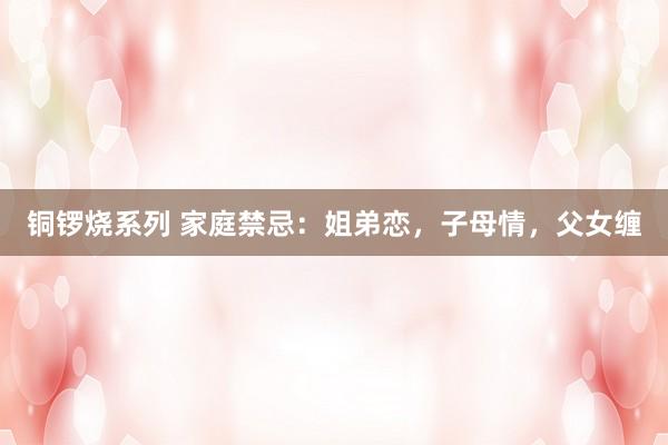 铜锣烧系列 家庭禁忌：姐弟恋，子母情，父女缠