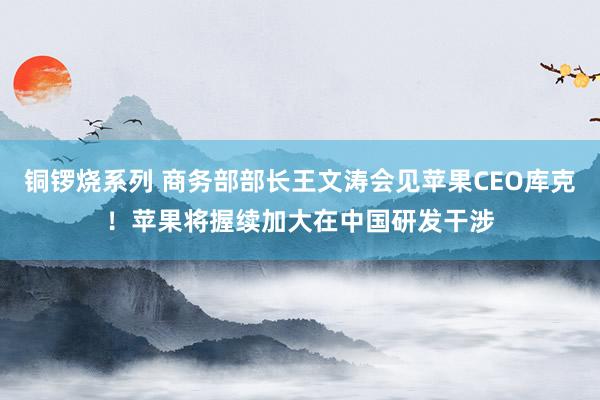 铜锣烧系列 商务部部长王文涛会见苹果CEO库克！苹果将握续加大在中国研发干涉