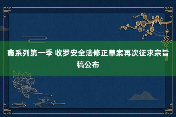 鑫系列第一季 收罗安全法修正草案再次征求宗旨稿公布