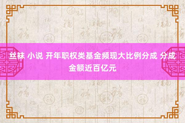 丝袜 小说 开年职权类基金频现大比例分成 分成金额近百亿元