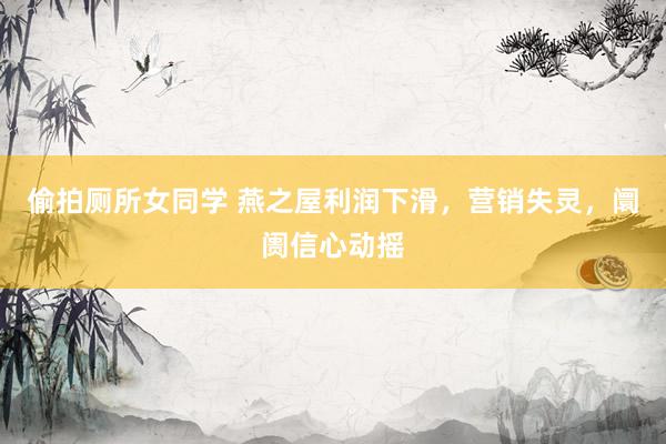 偷拍厕所女同学 燕之屋利润下滑，营销失灵，阛阓信心动摇