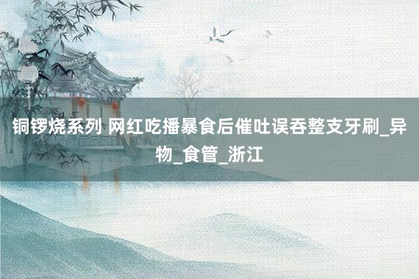 铜锣烧系列 网红吃播暴食后催吐误吞整支牙刷_异物_食管_浙江