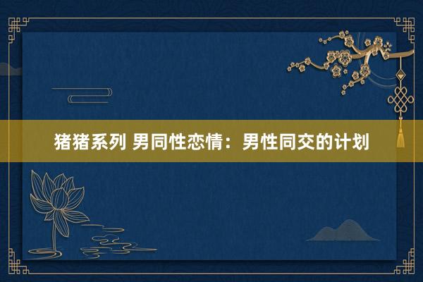 猪猪系列 男同性恋情：男性同交的计划