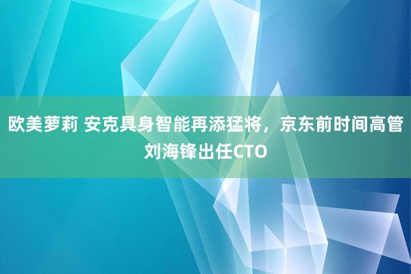 欧美萝莉 安克具身智能再添猛将，京东前时间高管刘海锋出任CTO