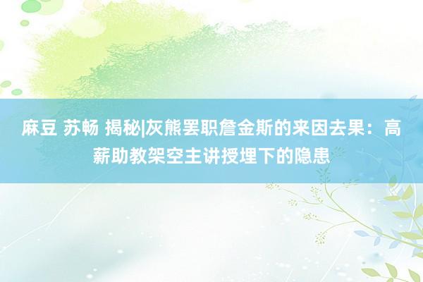 麻豆 苏畅 揭秘|灰熊罢职詹金斯的来因去果：高薪助教架空主讲授埋下的隐患