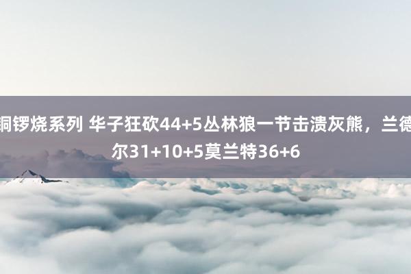 铜锣烧系列 华子狂砍44+5丛林狼一节击溃灰熊，兰德尔31+10+5莫兰特36+6