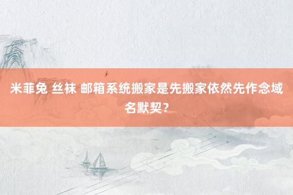 米菲兔 丝袜 邮箱系统搬家是先搬家依然先作念域名默契？