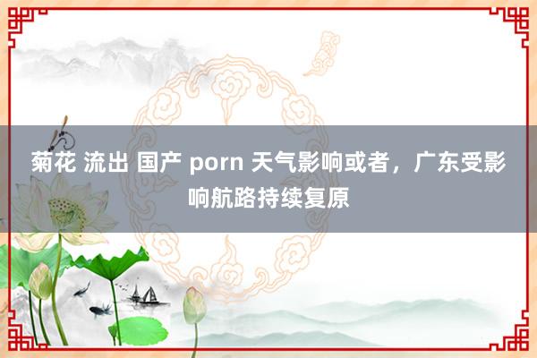 菊花 流出 国产 porn 天气影响或者，广东受影响航路持续复原