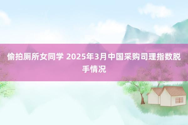偷拍厕所女同学 2025年3月中国采购司理指数脱手情况
