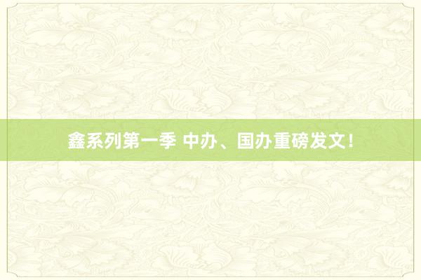 鑫系列第一季 中办、国办重磅发文！