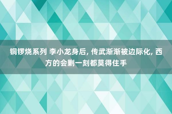 铜锣烧系列 李小龙身后， 传武渐渐被边际化， 西方的会剿一刻都莫得住手