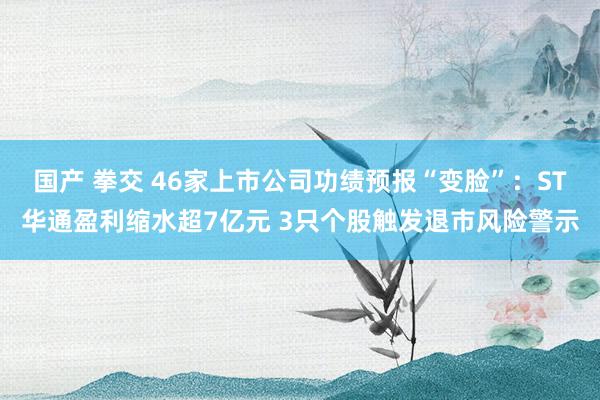 国产 拳交 46家上市公司功绩预报“变脸”：ST华通盈利缩水超7亿元 3只个股触发退市风险警示