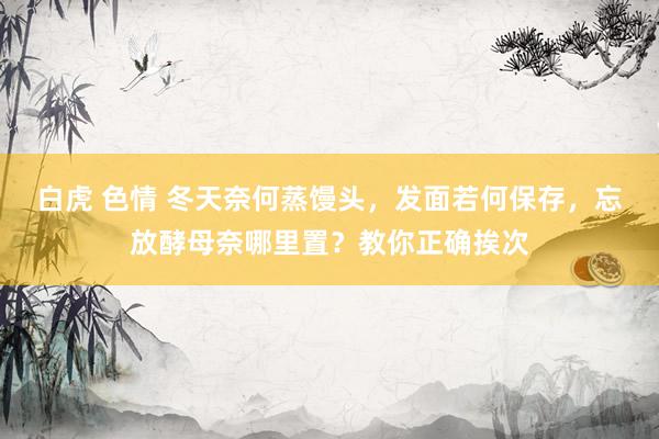 白虎 色情 冬天奈何蒸馒头，发面若何保存，忘放酵母奈哪里置？教你正确挨次
