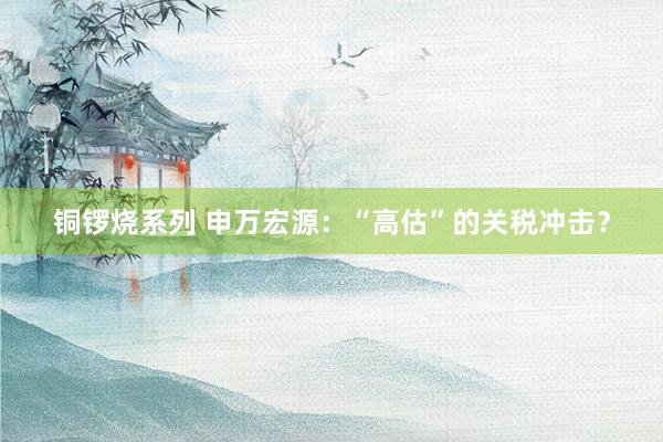 铜锣烧系列 申万宏源：“高估”的关税冲击？