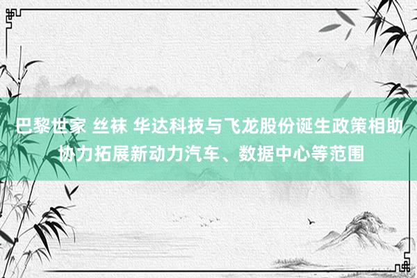 巴黎世家 丝袜 华达科技与飞龙股份诞生政策相助 协力拓展新动力汽车、数据中心等范围