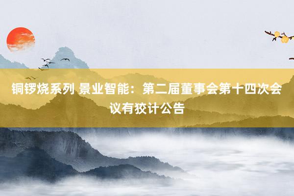 铜锣烧系列 景业智能：第二届董事会第十四次会议有狡计公告