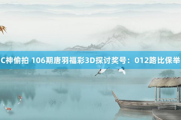 C神偷拍 106期唐羽福彩3D探讨奖号：012路比保举